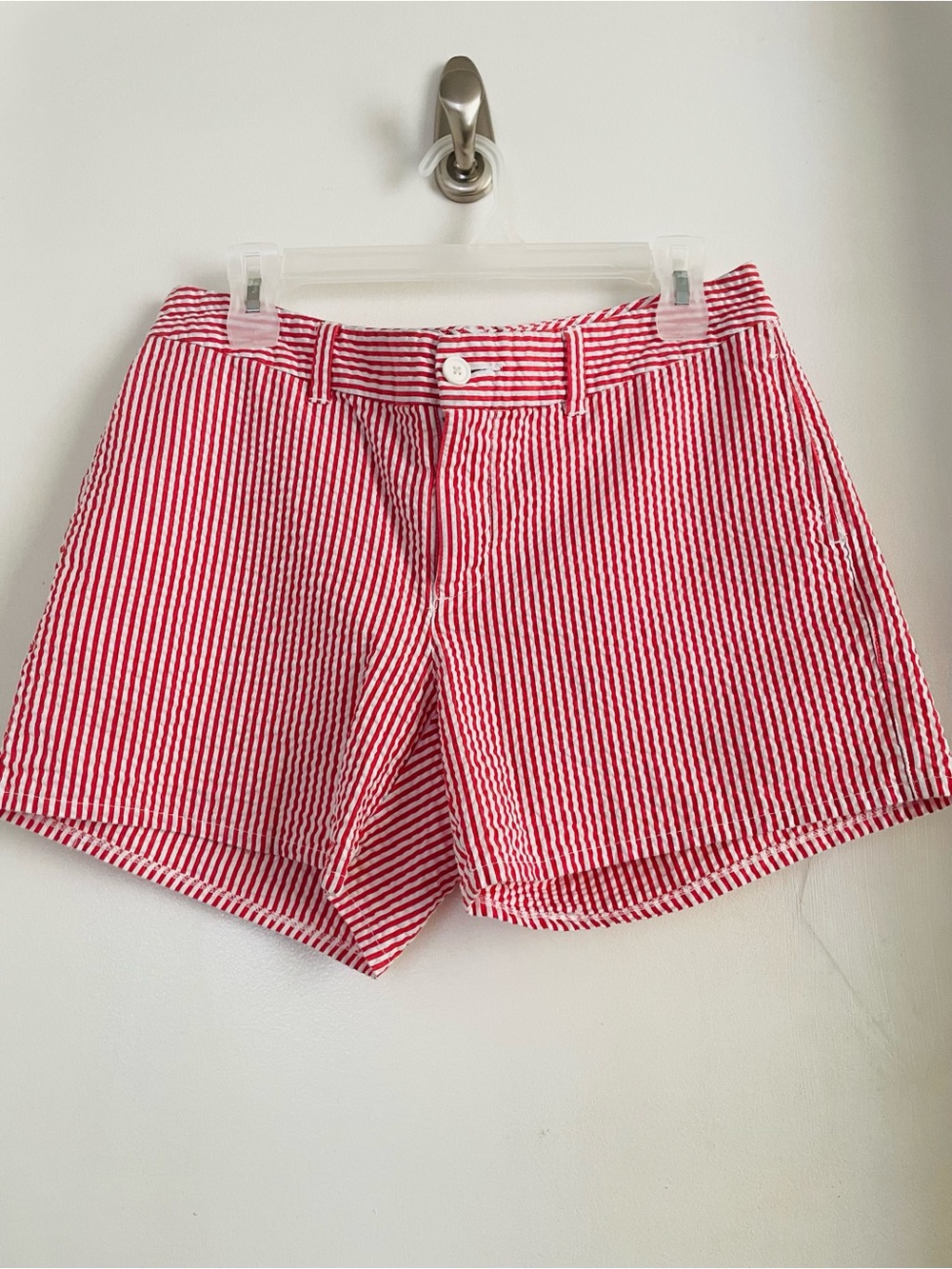 GAP Red and White Striped Seersucker Shorts